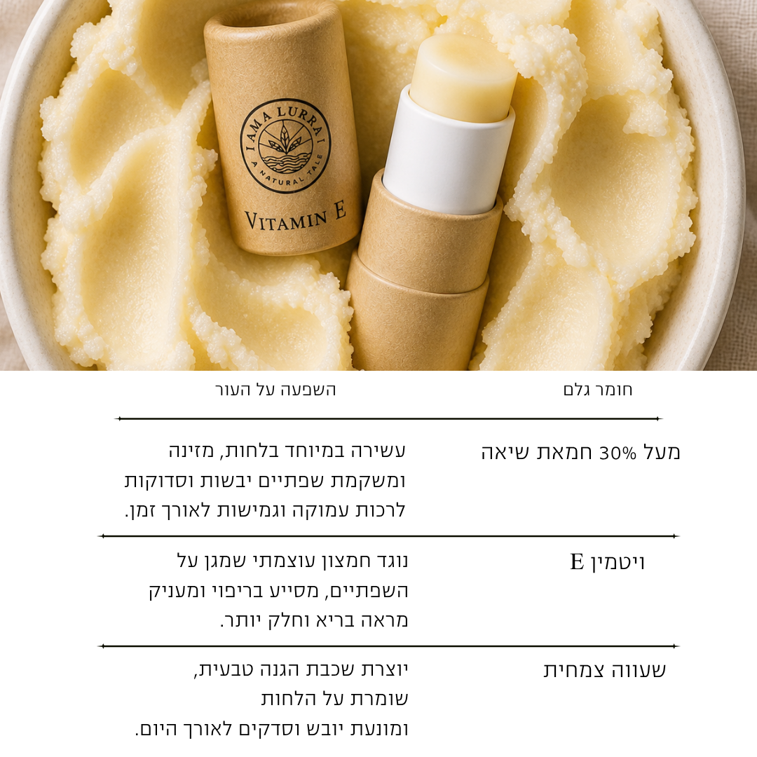 שפתון לחות ללא טעם ויטמין E